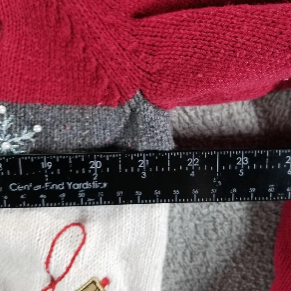 White Stag Sweater Womens‎ XL Red Penguin Christmas Cardigan Holiday Storybook